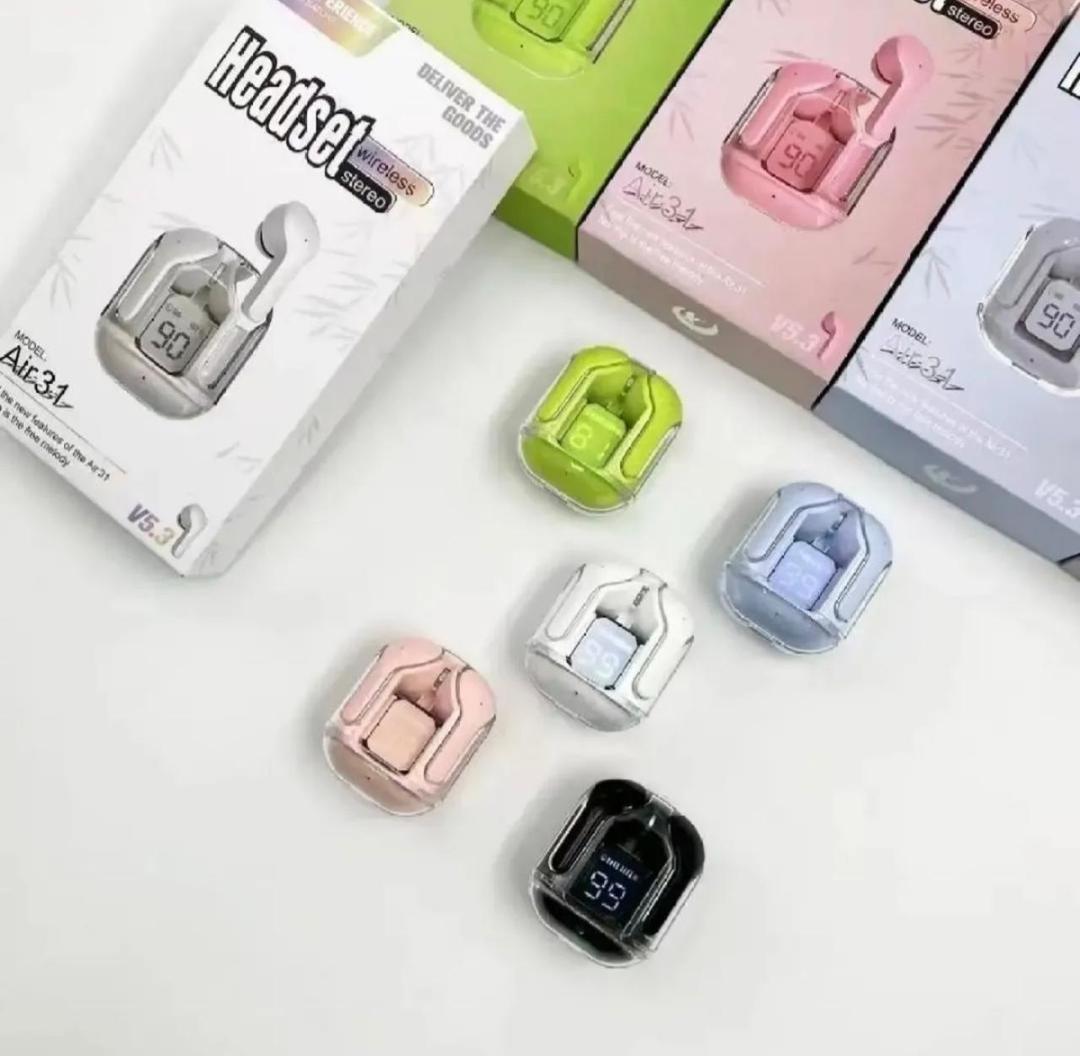 Air31 earbuds wireless crystal Transparent and Bluetooth Air 31
