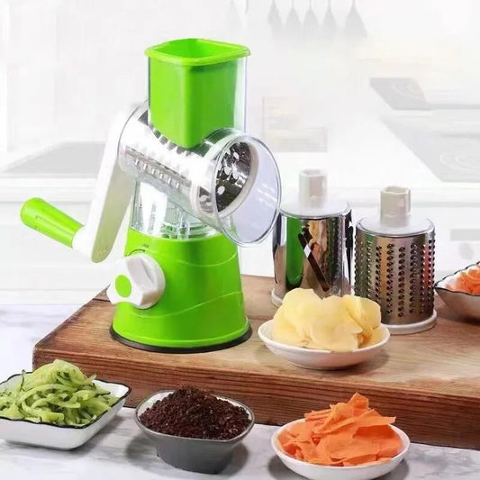 Table Top Drum Multifunctional Roller Vegetable Cutter Hand Crank
