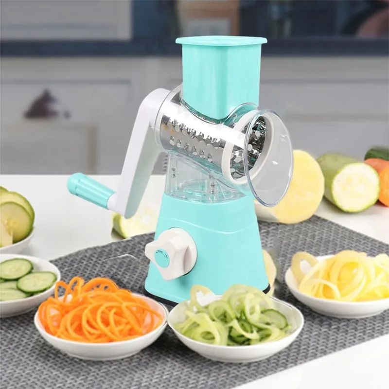 Table Top Drum Multifunctional Roller Vegetable Cutter Hand Crank