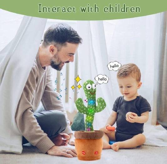 Rechargeable Cute Dancing Cactus Toy For Kids | Talking Dancing Shaking & Talk Back With Lights