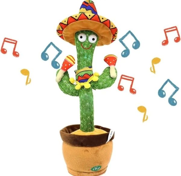 Rechargeable Cute Dancing Cactus Toy For Kids | Talking Dancing Shaking & Talk Back With Lights