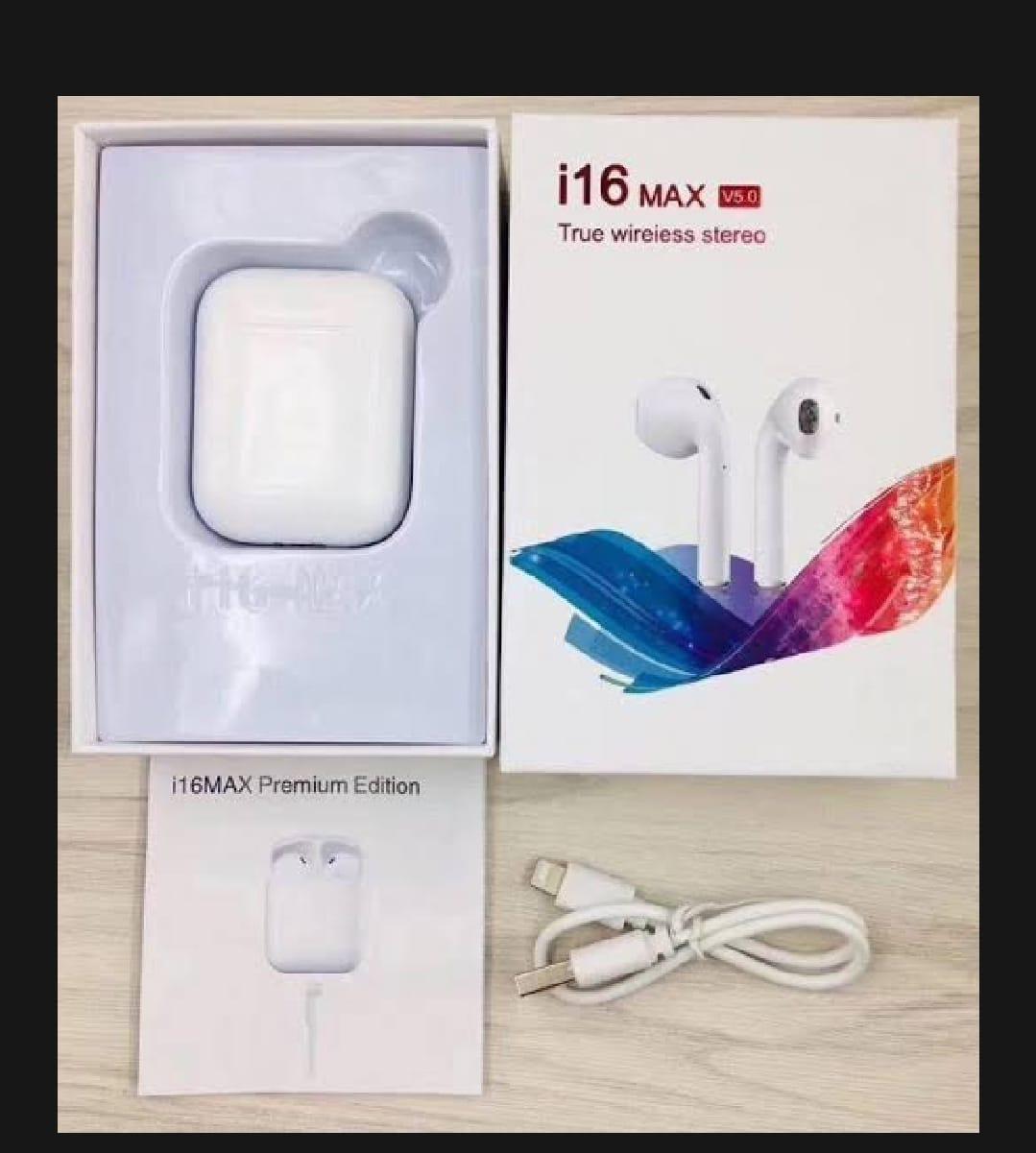 i16 MAX V5.0 Wireless Earbuds - White