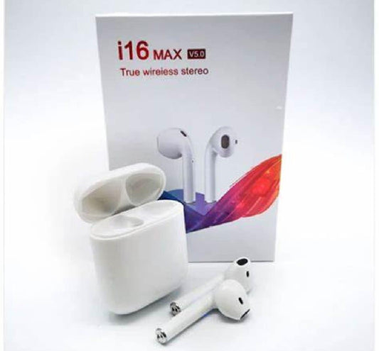 i16 MAX V5.0 Wireless Earbuds - White