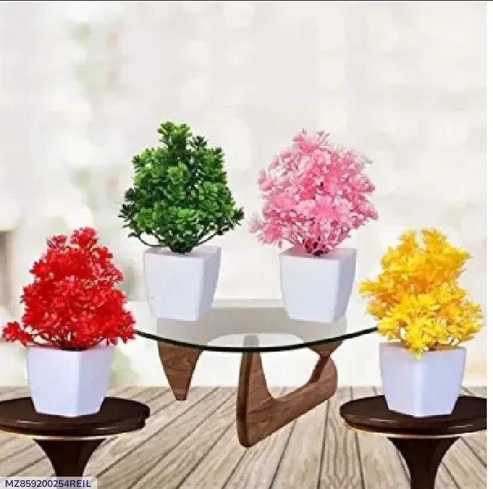 Vibrant Multicolour Flower Pot Planter Set - 4 Pcs for
Your Green Oasis