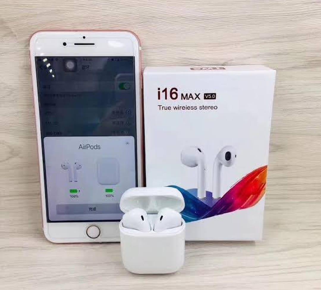 i16 MAX V5.0 Wireless Earbuds - White
